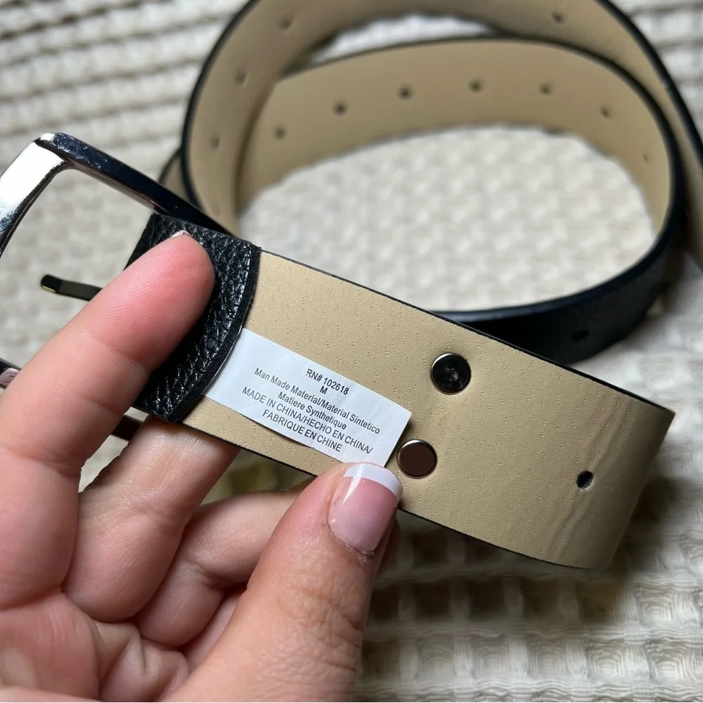 Steve‎ Madden | Men's Medium Black Textured Leather Belt